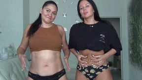 Evelina and LorY stretch and compression belly fat b