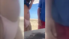Beach Encounter: Young Guy Touches Pussy; She Returns Favor by Handjob