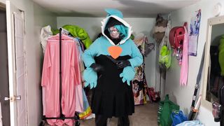 Plush Gardevoir Hoodie and vinyl Layers, Breathplay, and Plumb Ball Gag