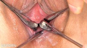 jav threesome and cumbang opening the pussy to sexy japanese milf