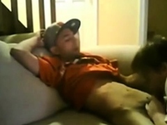 Slim Str8 Thug Boy enjoys Dad's BJ
