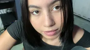 Sexy 18 year old amateur Latina girl receives cum in her mouth POV