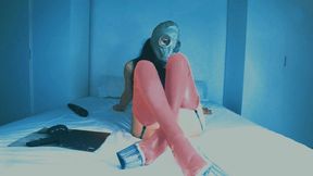 latex and gasmask surreal masturbation