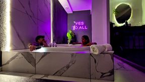 Behind the Scenes in the Motel Jacuzzi. Masturbation and Sex