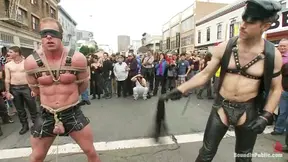 Gay Humiliation and Public Bondage with Pissing and Fucking