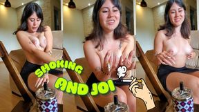 JOI and smoking showing my long nails and cum COUNTDOWN! C4SDomination25 Vertical Version!