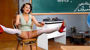 TORCELINI. School. Geography lesson 2. Continents. nude teacher. FULL