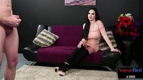 ”Pervert man jerks in front of CFNM voyeur”