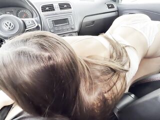 I couldn't resist and drilled my eighteen year old stepsister in the car
