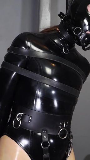Curious Little Slut Part 1 Slave Mila Turned Into Latex Marionette with Neck Tie Bondage Orgasm Predicament