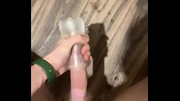 BIG Cumshot. HOT Twink Fucking a Flashlight