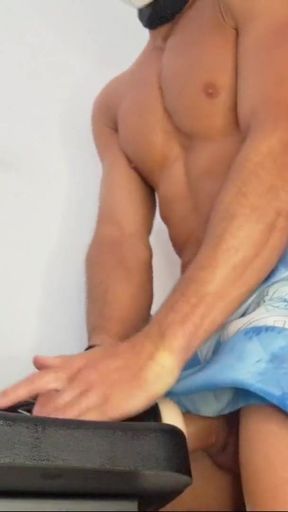 Multiple Orgasms on Rowing Machine with Fleshlight - My Cock Loved It!   Clip 1