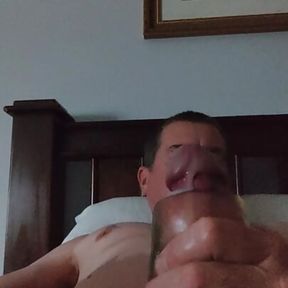 Moustached daddy masturbating for you to enjoy