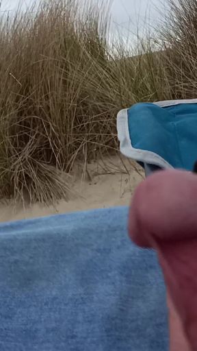 Two Cum Loads in Public at the Beach, Flashing, Wanking, Handsfree Cum - Rockard Daddy