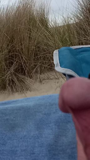 Two Cum Loads in Public at the Beach, Flashing, Wanking, Handsfree Cum - Rockard Daddy