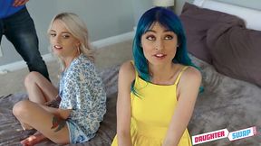 Foursome with petite stepdaughters Kate Bloom and Jewelz Blu