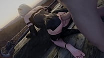 Hot Anime Babe Rides Dick Doggy Style Then Gets Anal FootJob Finish!