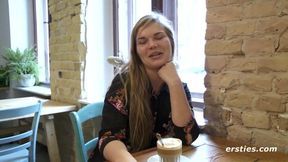 Ersties: Danish Babe Toys Her Hairy Pussy With a Glass Dildo