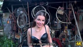 DEBT4k Debt collector sneaked into Arina Shy’s house and roughly fucked her in the backyard