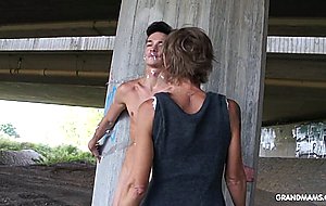 Horny lady teases her toyboy —