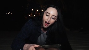 Violet Voss sucks long prick and gets fucked in a tent