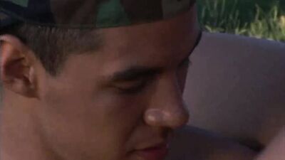 Army Latinos suck each other off in nature and fuck hard