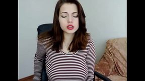 Russian teen with big boobs shows off on webcam