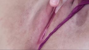 Close-up Pussy Fucking with Dildo and Vibrator Play