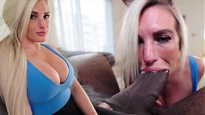 Real blonde rides BBC and gets creampied
