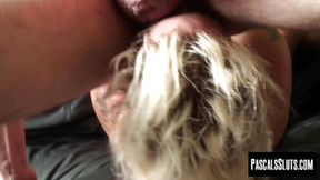 Pascal White dominates busty blonde Roxy Mae in BDSM threesome