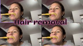 Removing the hair from my mustache