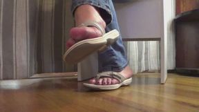 Dirty worn flip flops