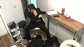 Elektra's Footstool Punished With Her Feet