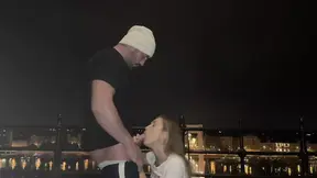 Blowjob on the street of Budapest