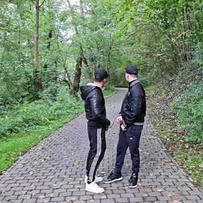 Scally Gay Boys Stroking and Sucking Dick Outdoors