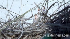 Beach Girl Barbetta Gets Naked in the Bushes