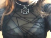 Charla the biker babe (female mask, trans, crossdressing, leather, boots)