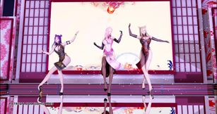 Tougen Renka - Striptease Ahri Kaisa Seraphine hot erotic dance