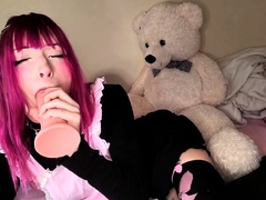 Stacked brunette goes solo toys and masturbation