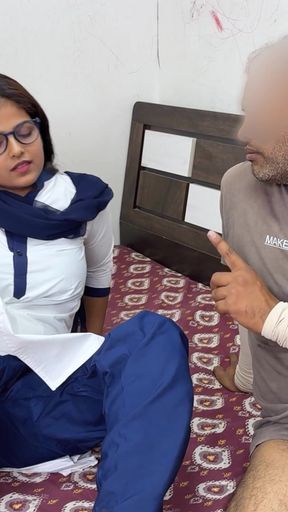 Komal Went Straight to the Teacher's House but the Class Had Not Started yet, so She Taught the Masterbation Class.