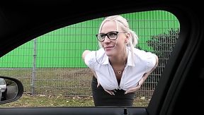 Kinky blonde whore Lara Cumkitten banged by stranger and blazed with sperm