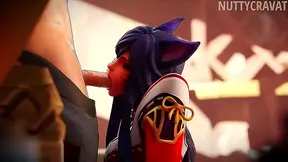 Ahris Sensual 3D Encounter in Animated Hentai Fantasy World