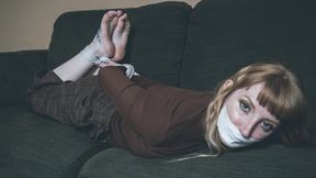 1105 Sweet in Barefoot Hogtie in Brown Turtleneck Sweater