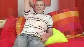 Petite  twink Garrett Emerson wanks off after interview