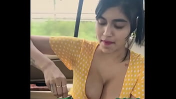 Desi Girl Cleavage | Beer falls on her Boobs