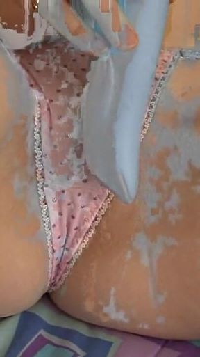 Vibrator Stuffed Sloppy Pussy Clenching in Ecstasy