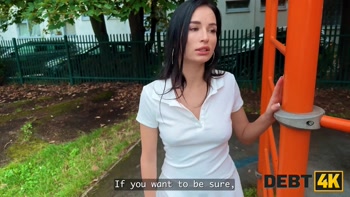 DEBT4k. What Milena Ray is hiding under the skirt?