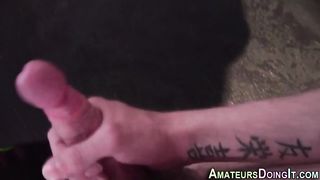 Amateur blonde twerking in POV: Cumshot, tattoo, and jerking off instruction