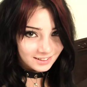 Emo teen chick touching her pussy solo