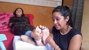 Pam and her sensitive soles: a tickling experience